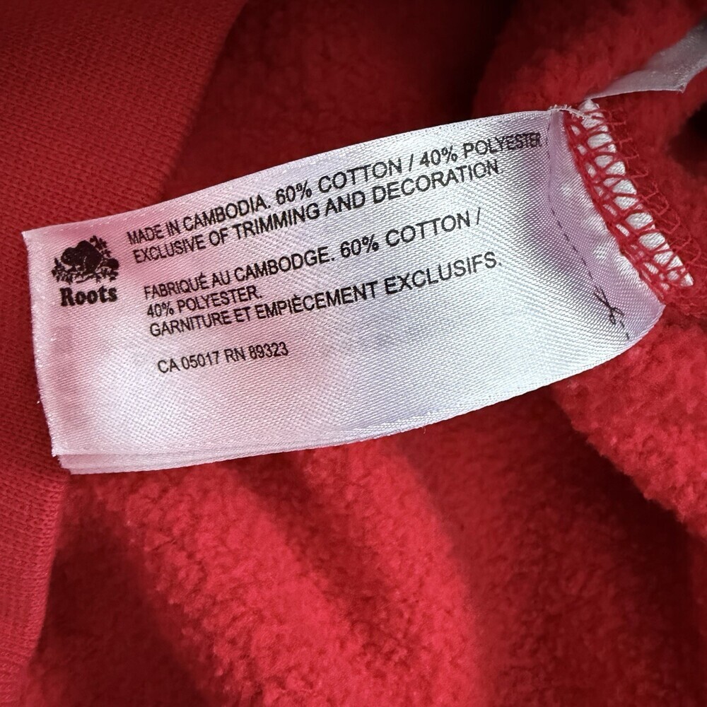 Roots Canada Hoodie Sweatshirt Unisex XXS Pullover Red EUC - Picture 7 of 11